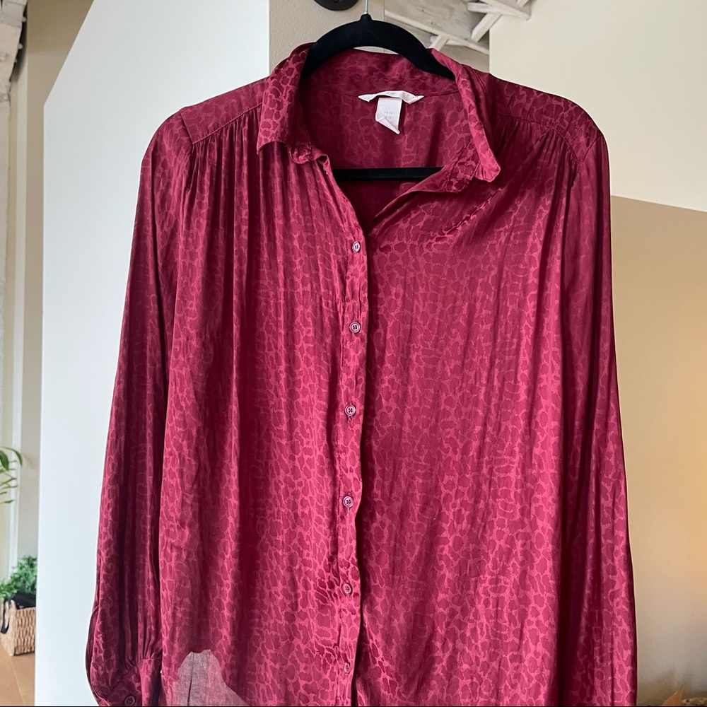 Burgundy H&M blouse